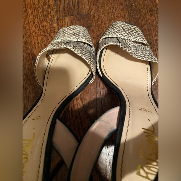 Jerome C. Rousseau Suede/Python Slingback Heels - Picture 12 of 14